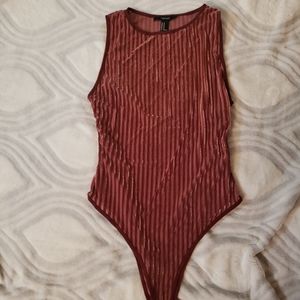 Velvet striped bodysuit